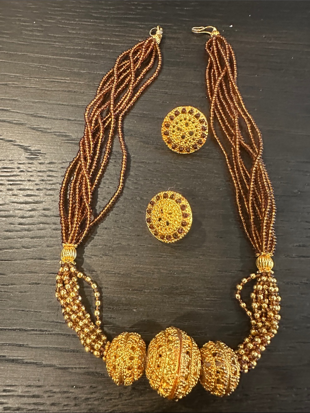 Gold-Tone Beaded Statement Necklace - Women Jewelry